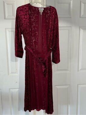 Valentino Intimo Maroon Sheer Burnout Top